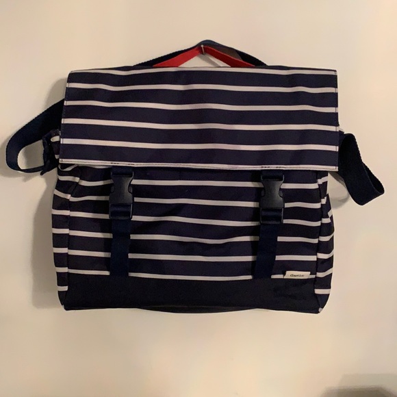 Boys shoulder/ backpack navy and white stripes - Picture 1 of 6